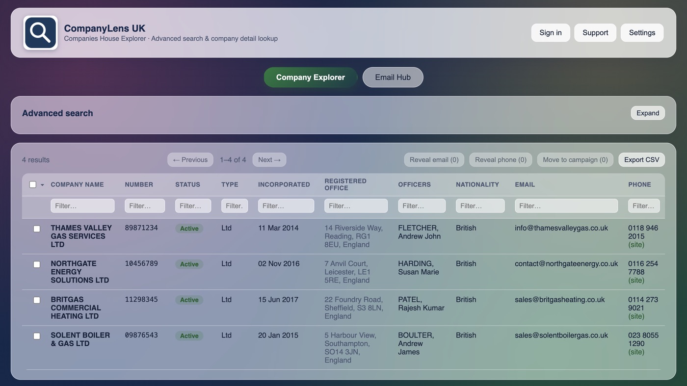 CompanyLens UK screenshot 1
